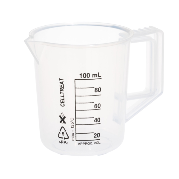 100mL Graduated Beaker With Handle, Polypropylene, Non-sterile