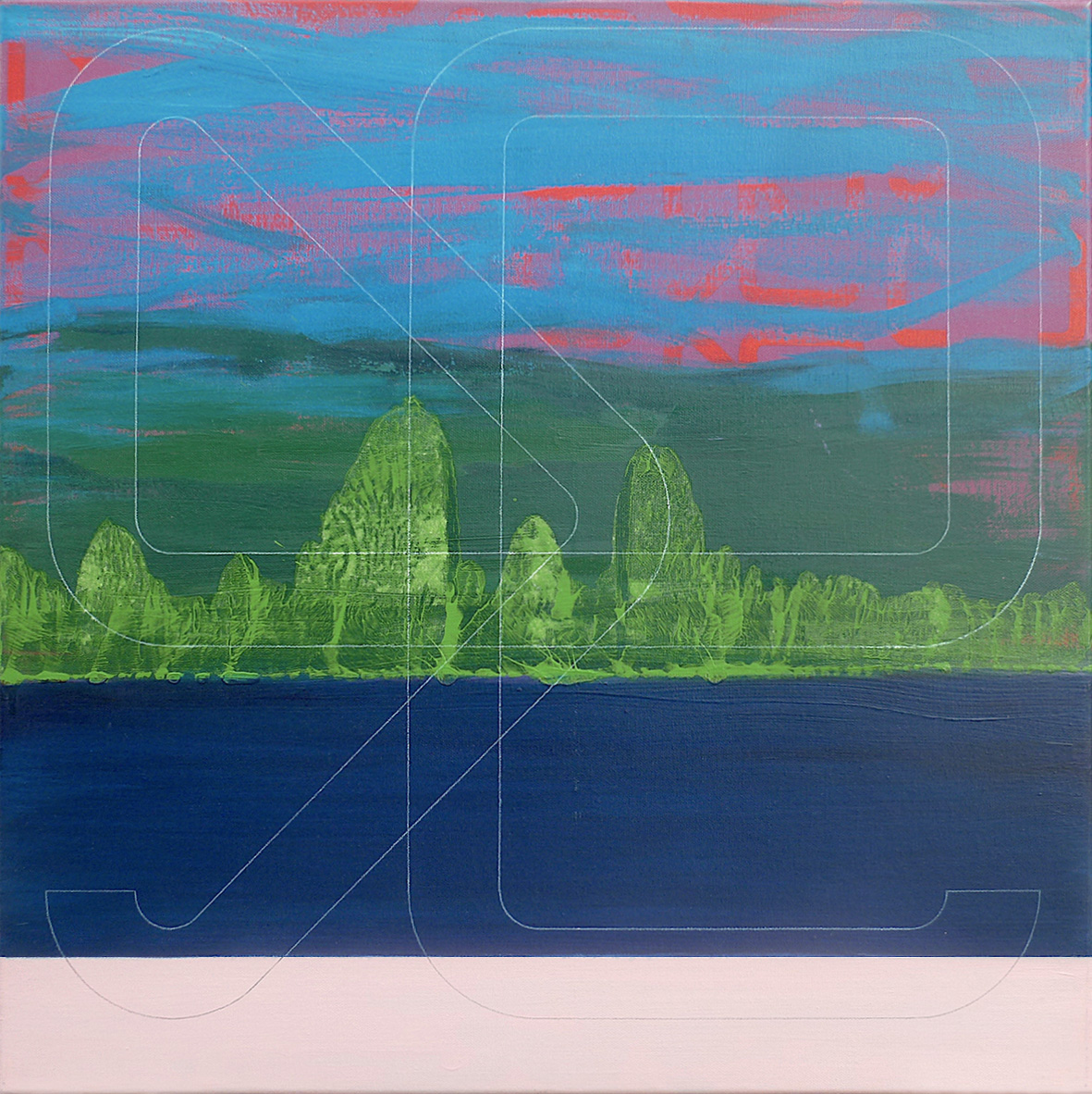 Acrylique et crayon sur toile 60 x 60 cm