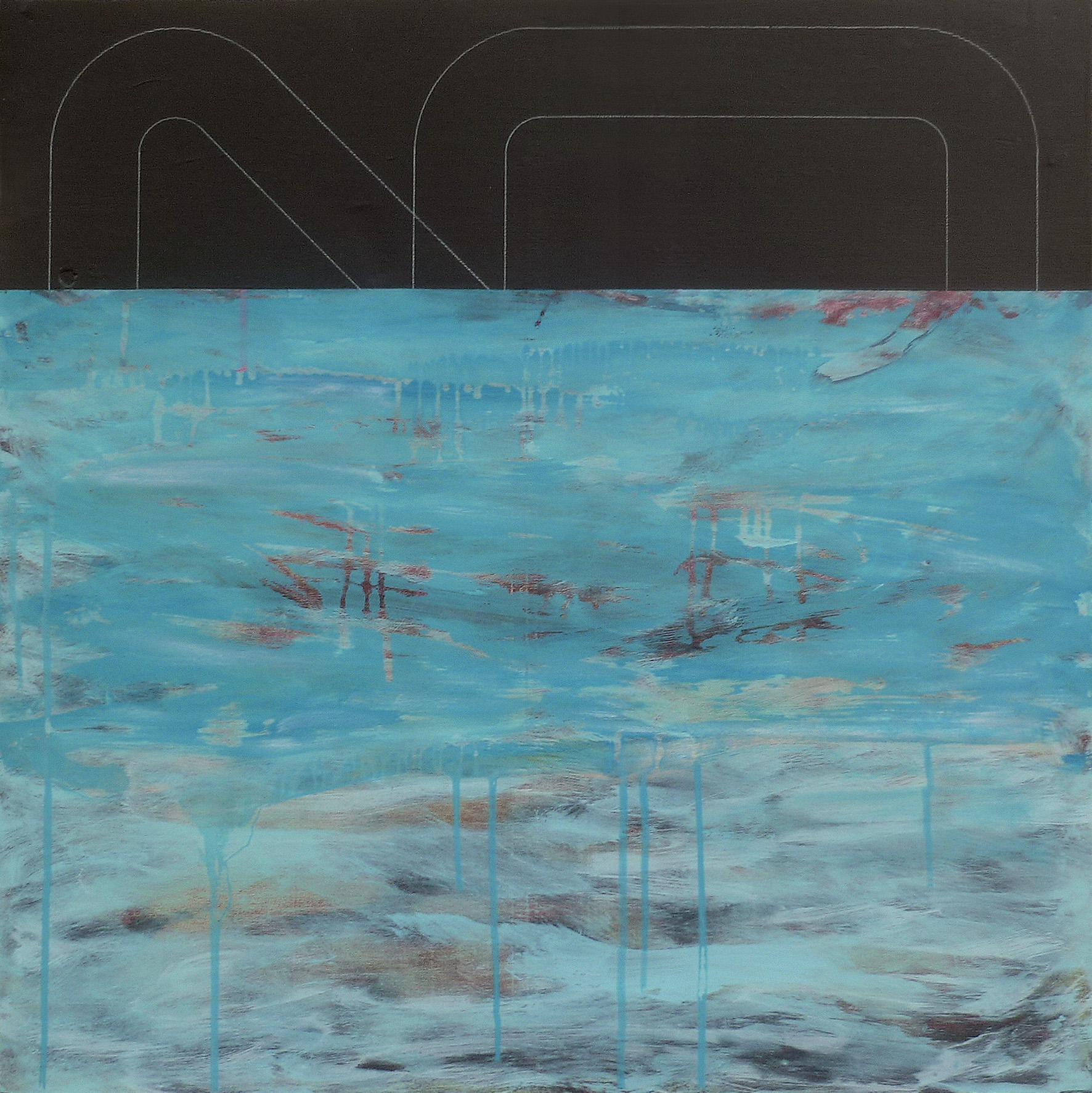 Acrylique et crayon sur bois 65 x 65 cm