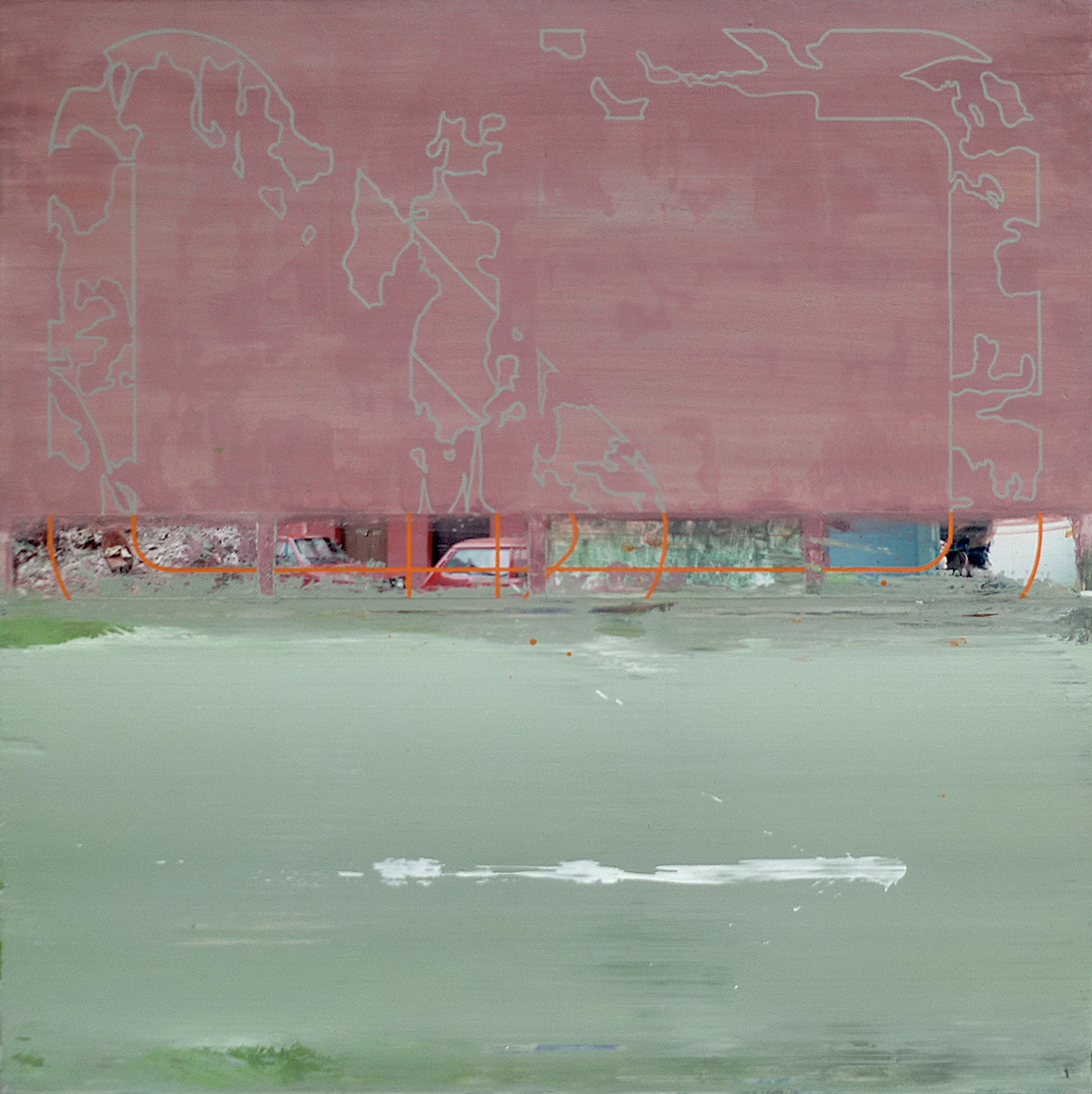 Loopage 65.5 Acrylique et photographies sur bois 65 x 65 cm