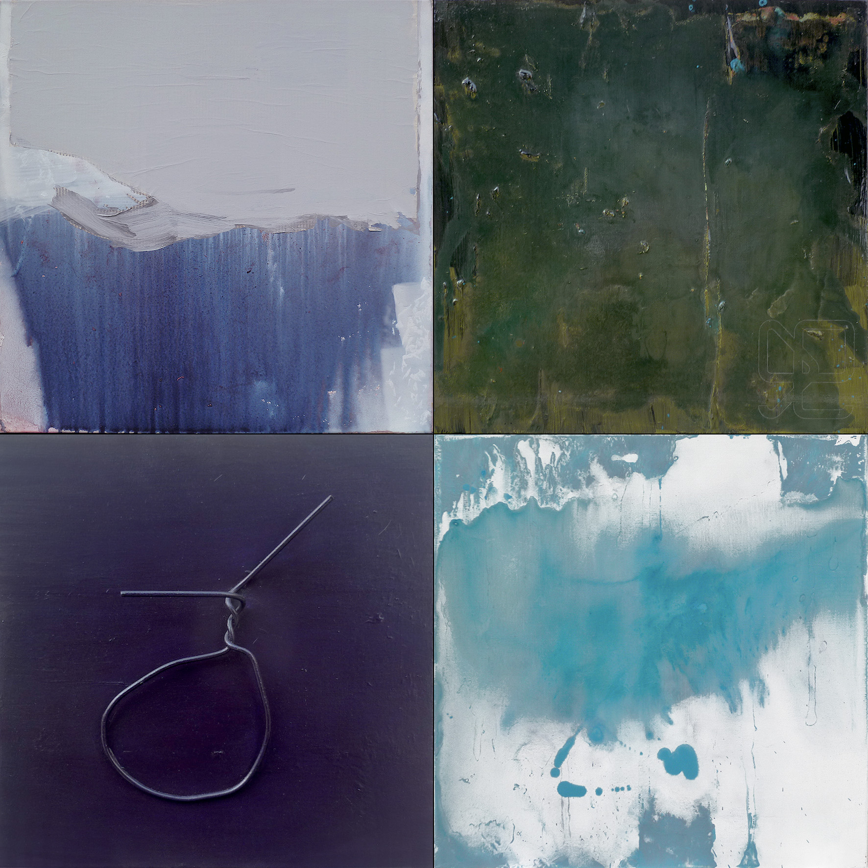 Technique mixte sur toile 4 panneaux, 50 x 50 cm chacun, 100 x 100 cm en tout