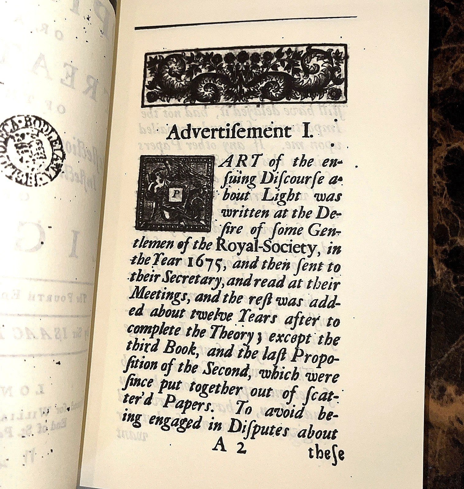 Opticks of Reflections of Light 1730 Facsimile (NEWTONS LAST EDITION) Rare - Image 2