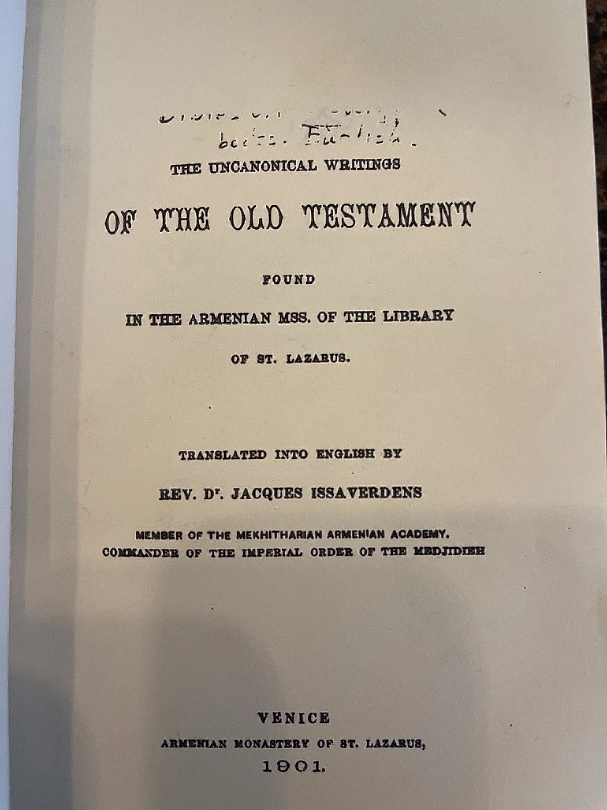Armenian Apocrypha: Uncanonical OldTestament Found in MSS. of St. Lazarus 1901 - Image 6