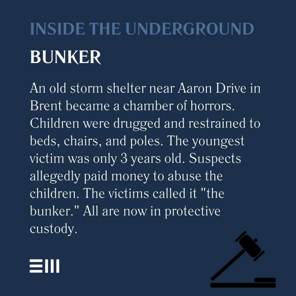 An infographic illustrating inside the underground bunker.