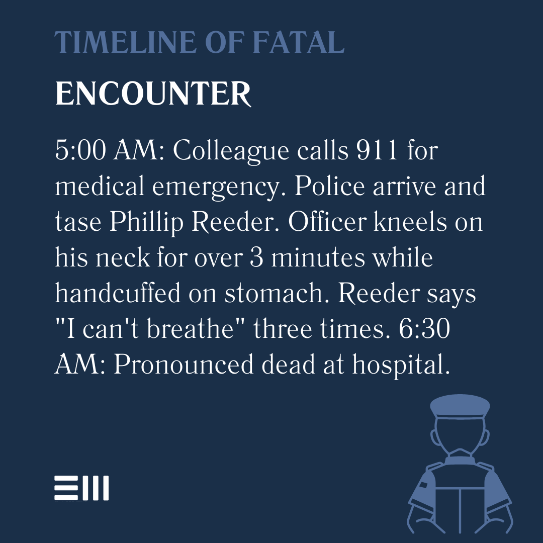 An infographic illustrating timeline of fatal encounter.