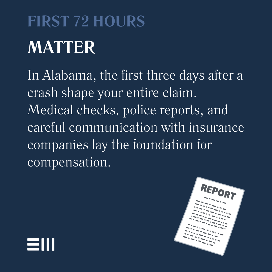 An infographic illustrating first 72 hours matter.