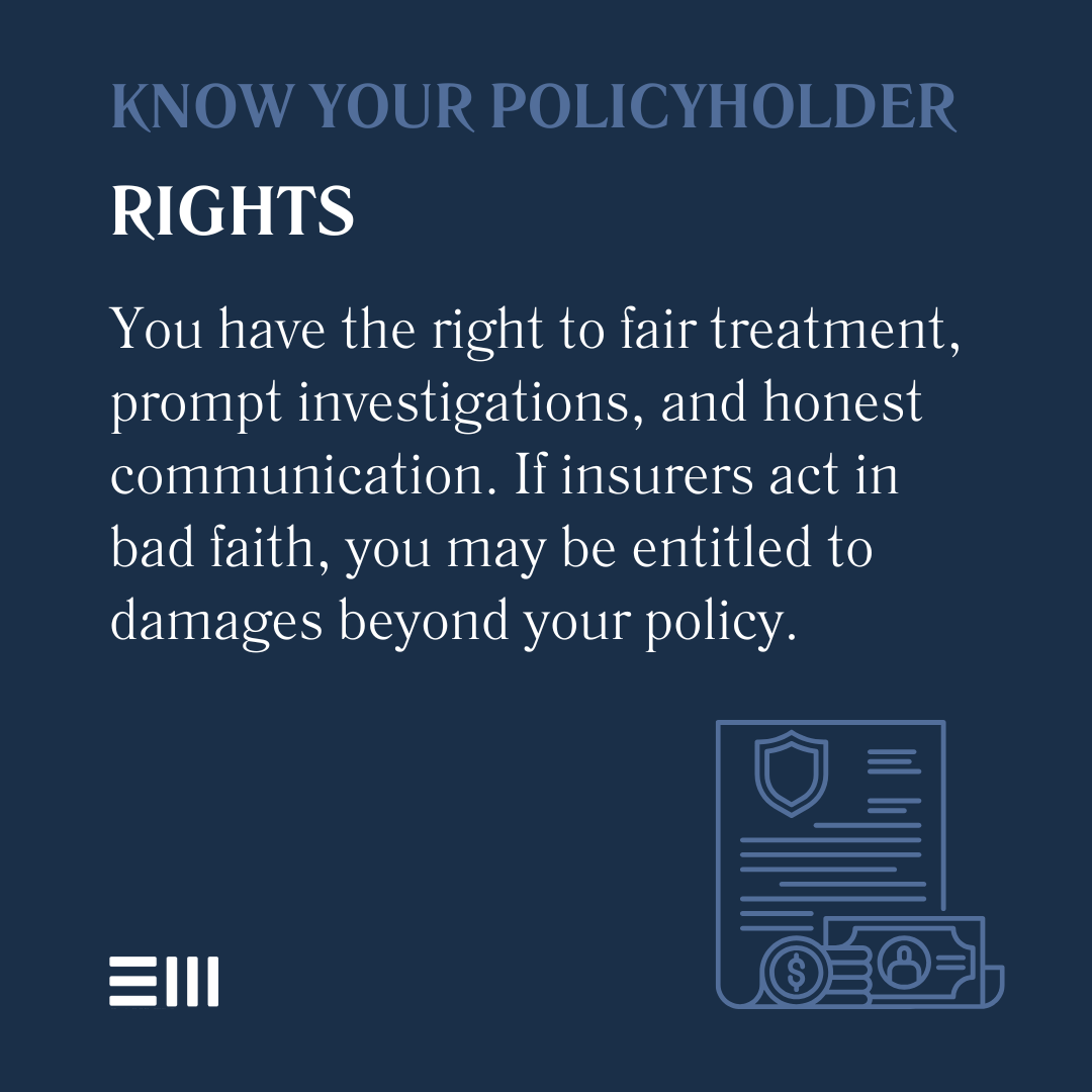 An infographic illustrating know your policyholder rights.