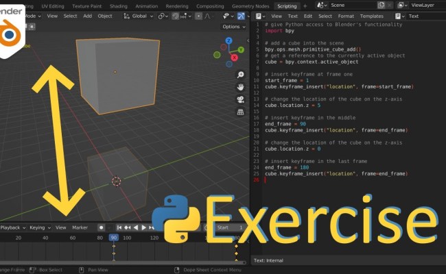 Beginner Python Exercise In Blender: Simple Cube Location Animation | BlenderNation Bazaar