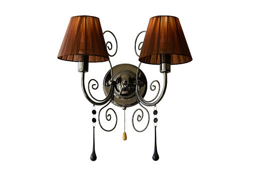 Wall light. Vintage wall lamp. Isolated, white background.