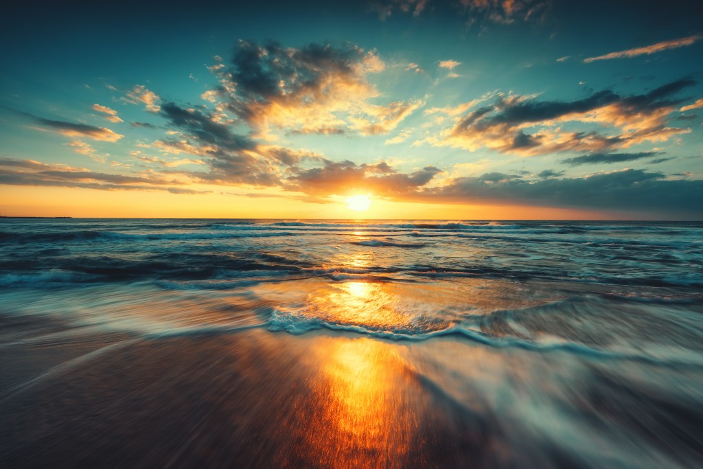 Sunset over the ocean