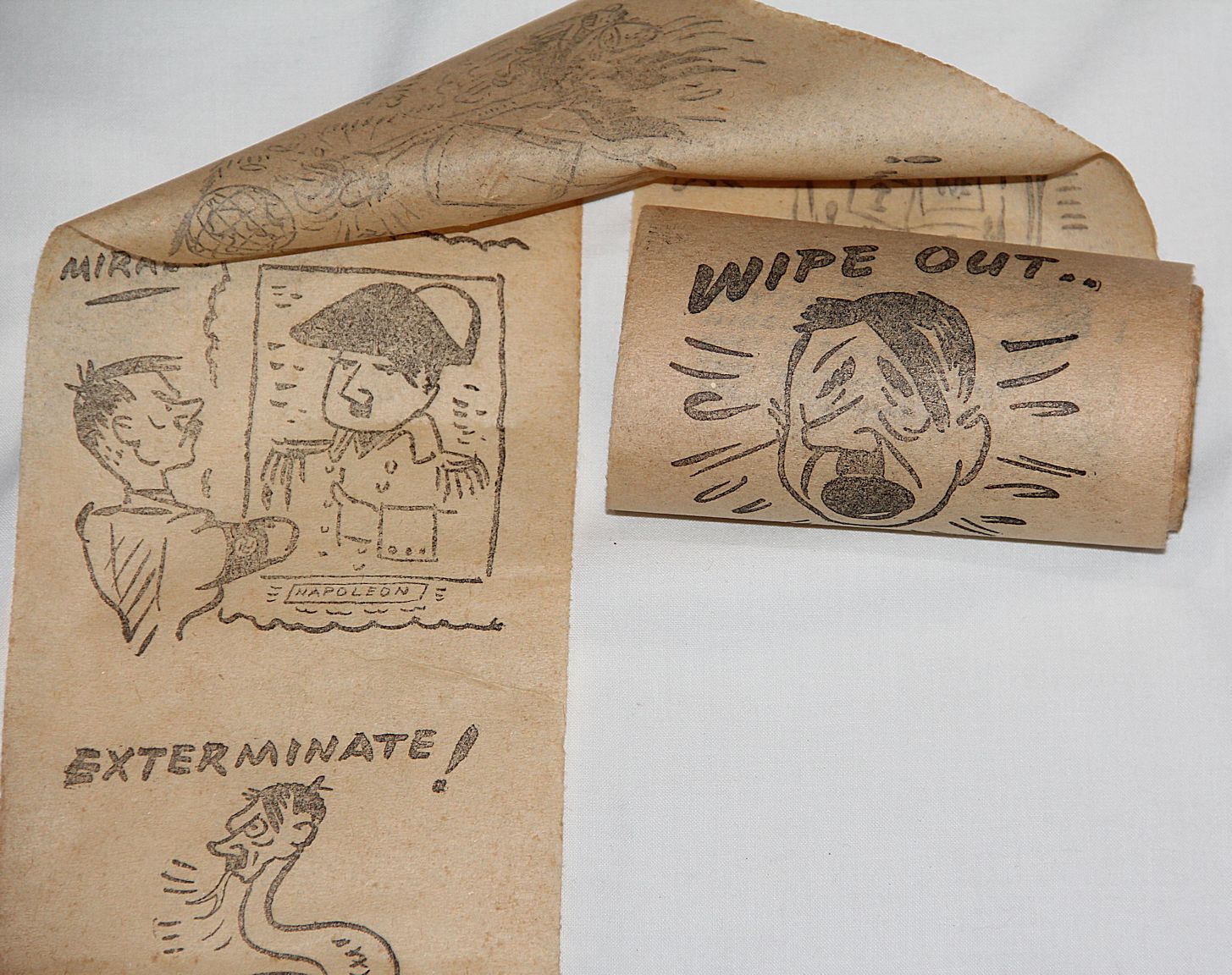 I093. WWII PARTIAL ROLL OF ANTI HITLER TOILET PAPER - B & B Militaria