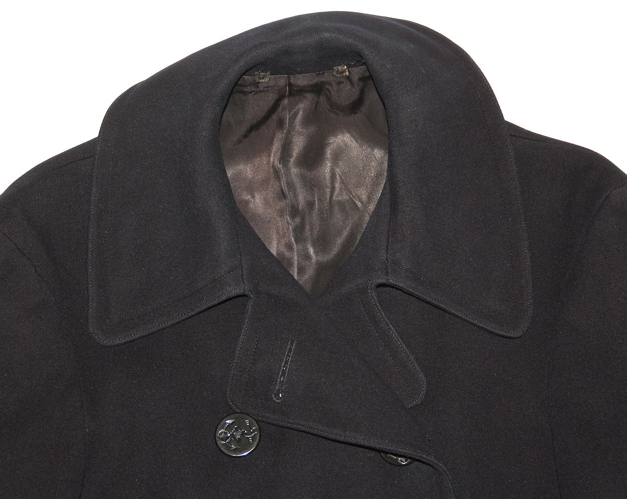 D178. NAMED WWII USN 10 BUTTON PEA COAT - B & B Militaria