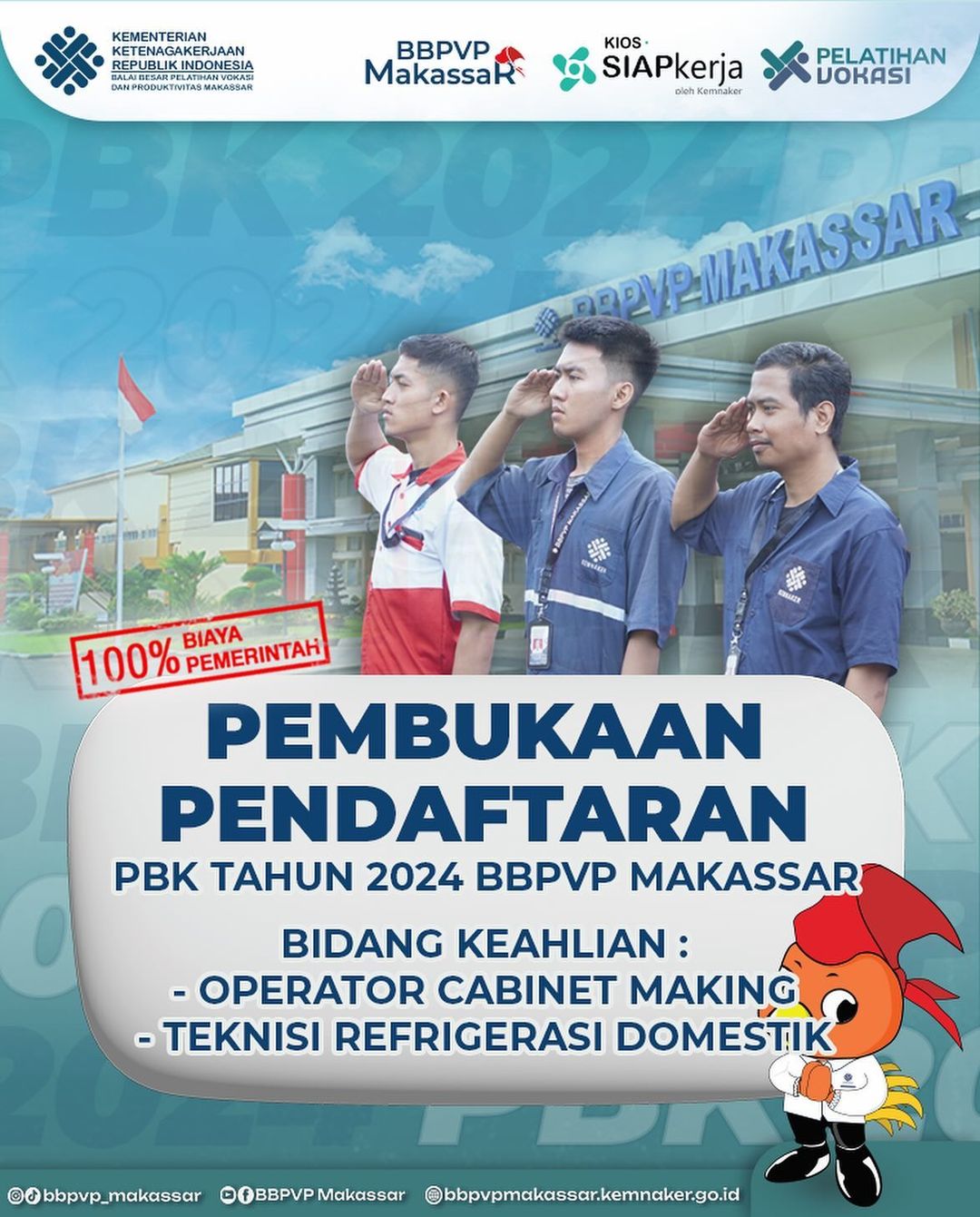 Pengumuman Pembukaan Pendaftaran PBK Angkatan II BBPVP Makassar Tahun 2024