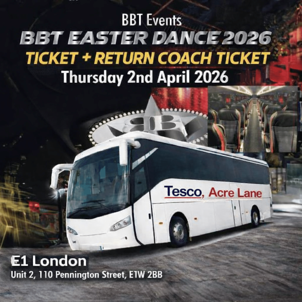 BBT Easter Dance 2026 Ticket Return Coach Travel From Brixton BBT Brixton 
