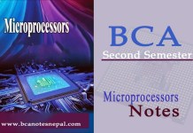 BCA Second Semester Micro-Processor and computer Architecture Notes