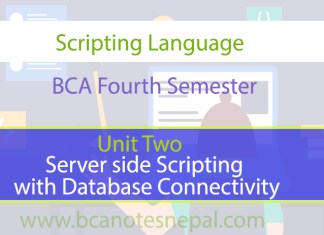 Server side Scripting with Database Connectivity || Unit Two (Scripting Language ) || BCA Fourth Semester Notes