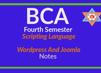wordpress and joomla notes for scripting language BCA Fourth Semester