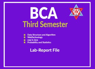 BCA Third Semester Lab Report Web Technology, Probability and statistics, Data structure and algorithm & oop in java