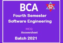 Software Engineering MCQ With answersheet 2021 batch exam held on 2024 june 07 bca fourth semester
