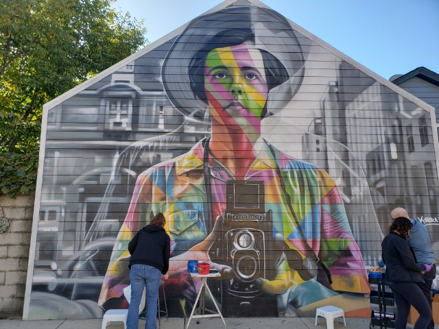 Following Tagging, Wicker Park's Beloved Vivian Maier Mural Is Now
