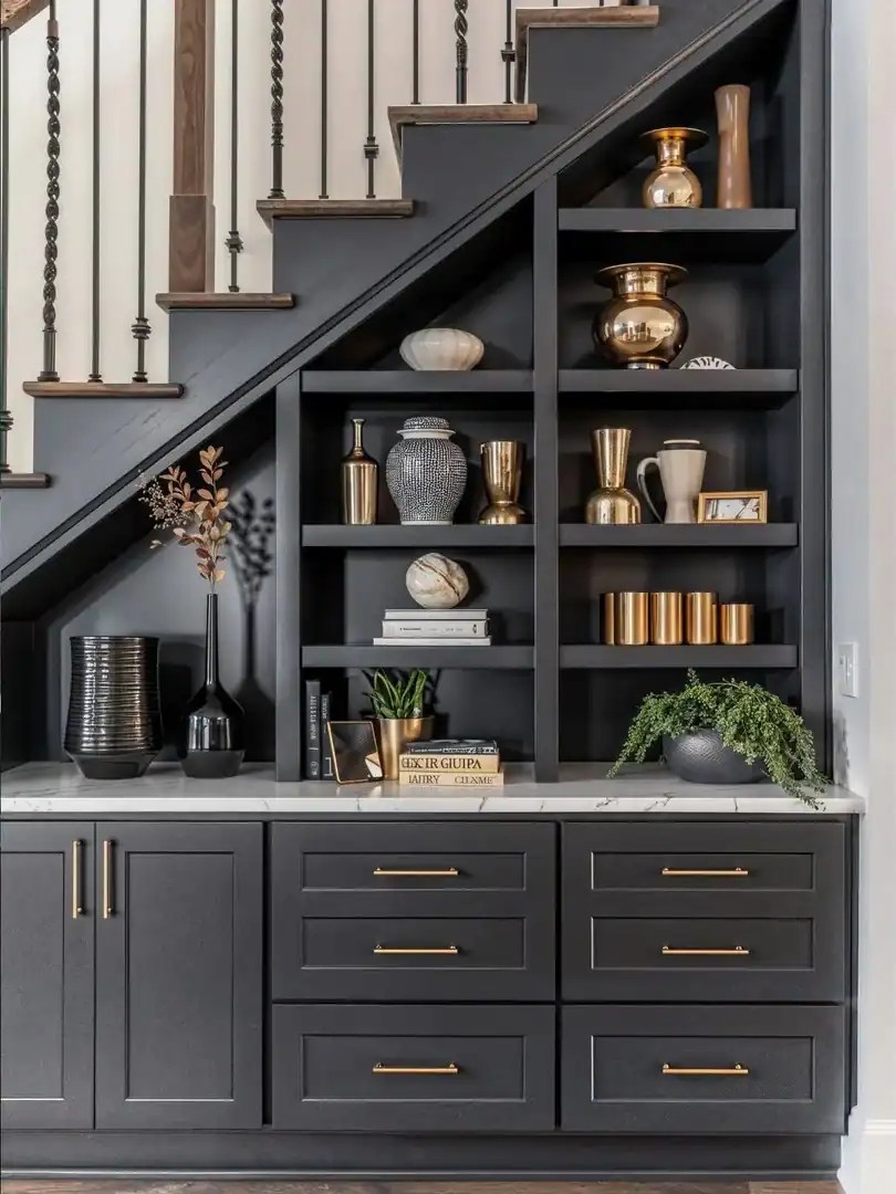 staircase built in library