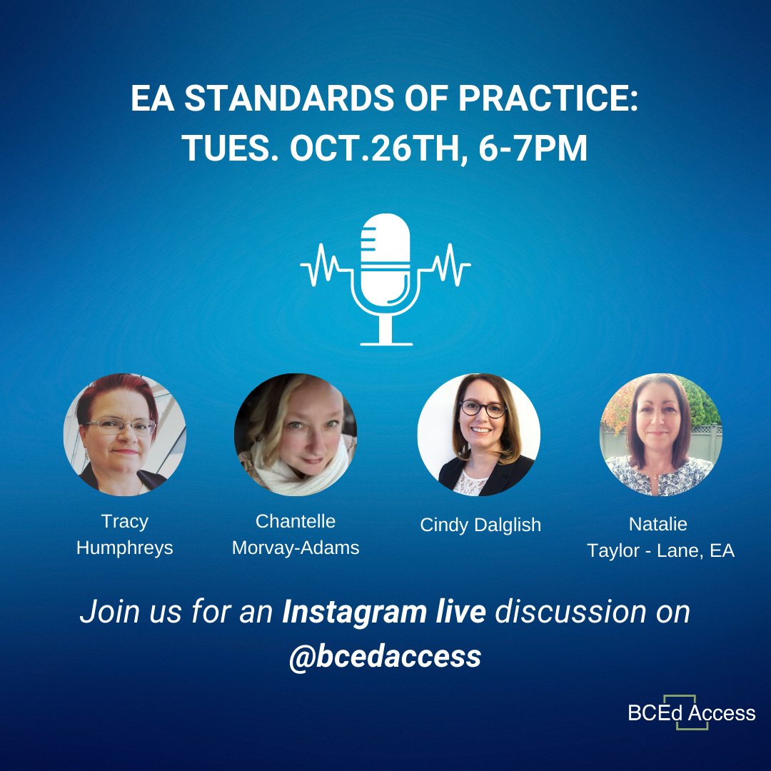 Instagram Live Oct 26 With BCEdAccess and the EA Standards Working Group
