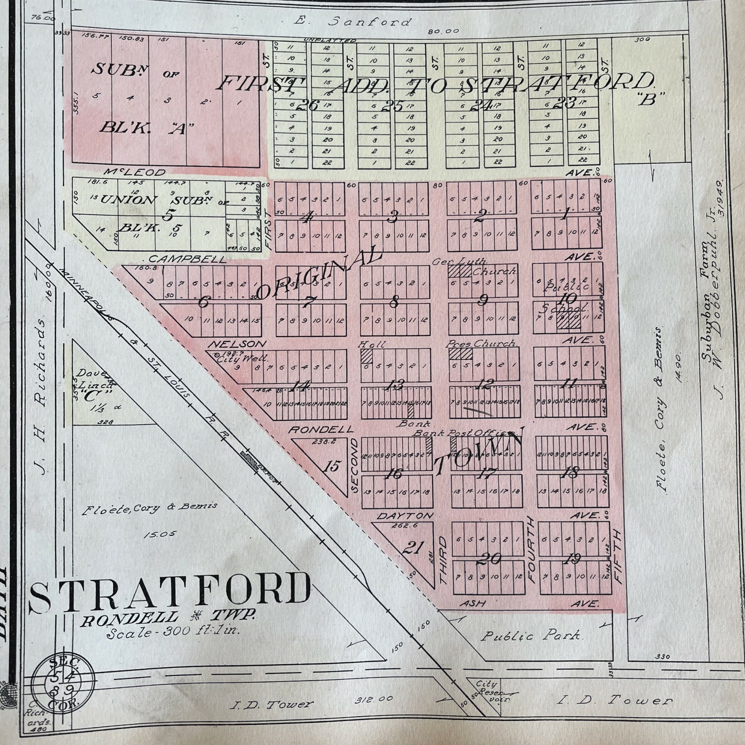 Stratford Brown County Historical Society Stratford Town Map Scaled 