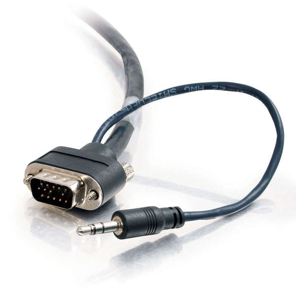 75ft vga + 3.5mm a/v cable with rounded low profile connectors m/m