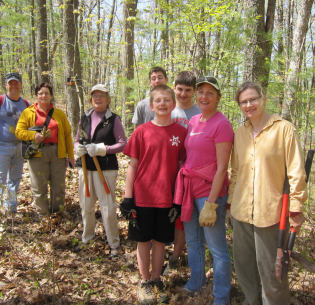 Trail maintenance at Beaver Brook Valley Preserve, May 2014