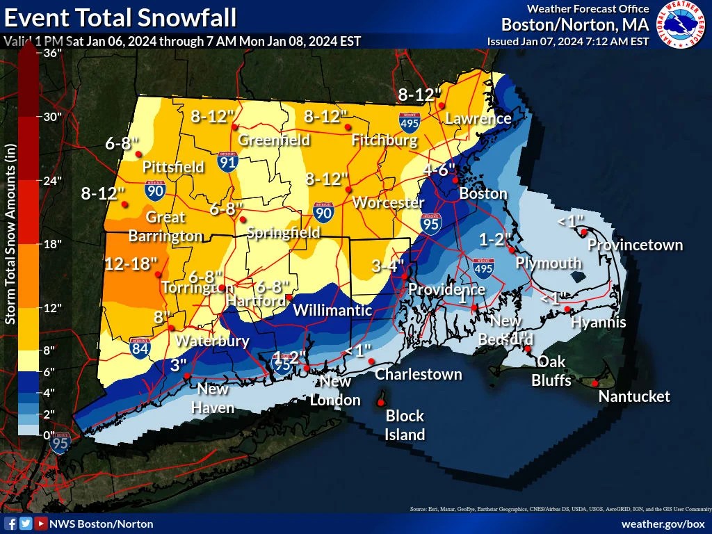 Boston Snow Storm Map 