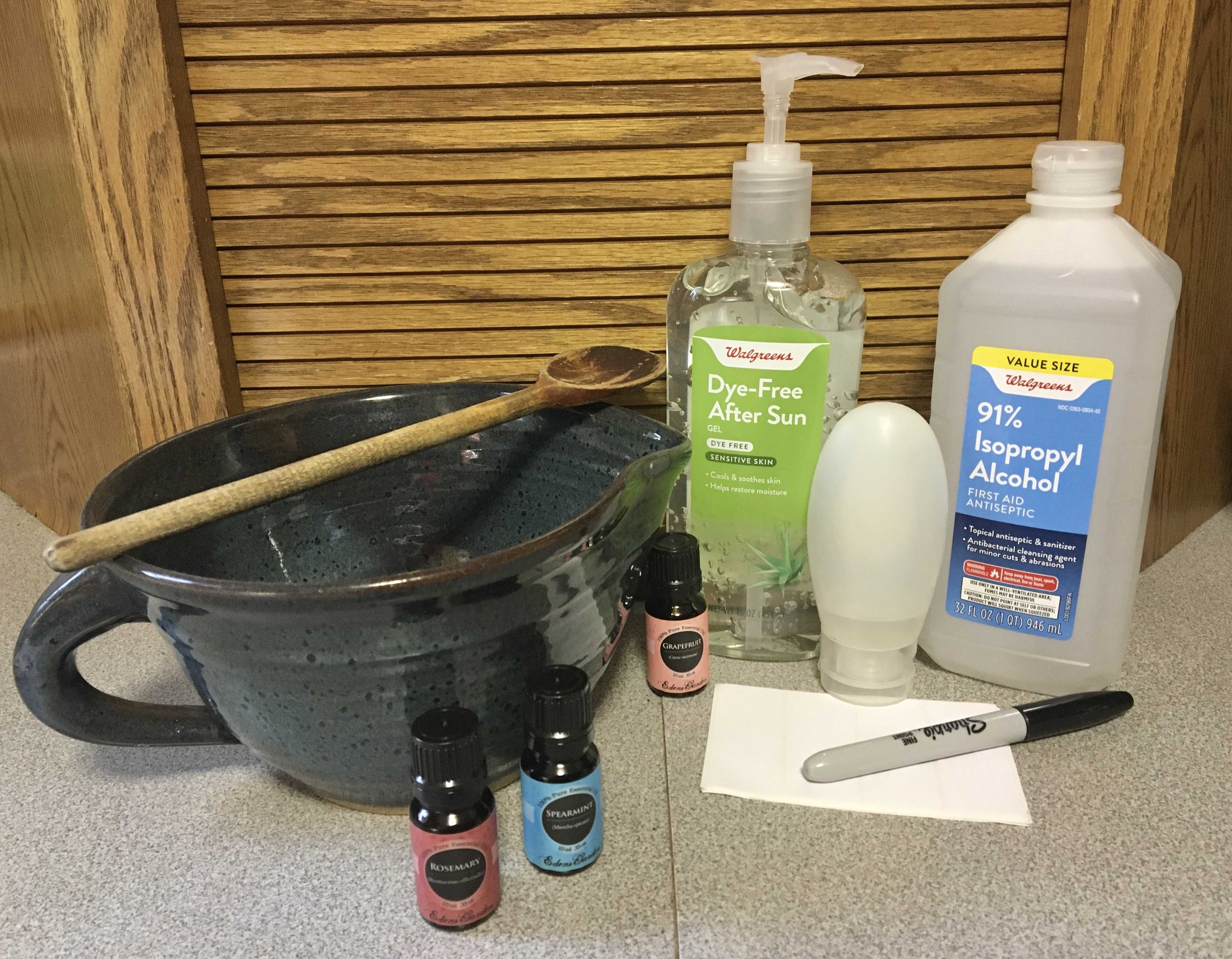 own alcohol-based hand sanitizer