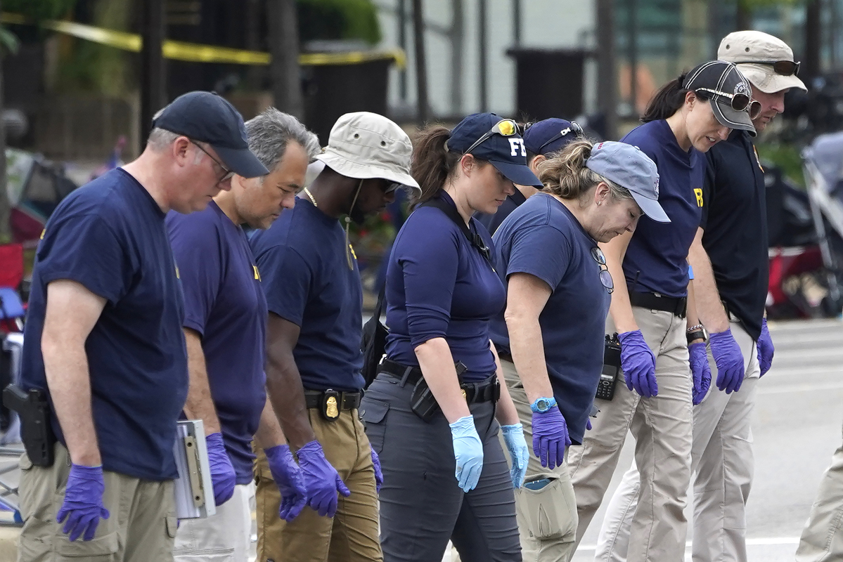 The FBI is searching the scene of a mass shooting that struck a July 4 parade on Monday.