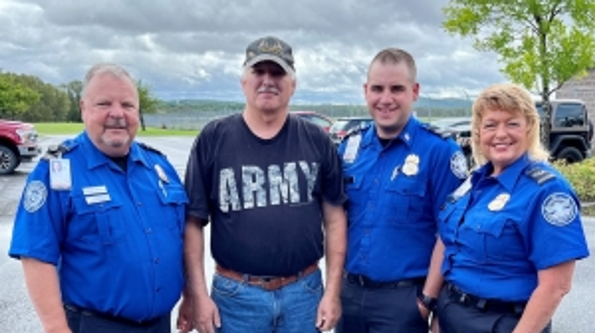 Three TSA officers recently saved the life of a sanitation worker in Presque Isle.