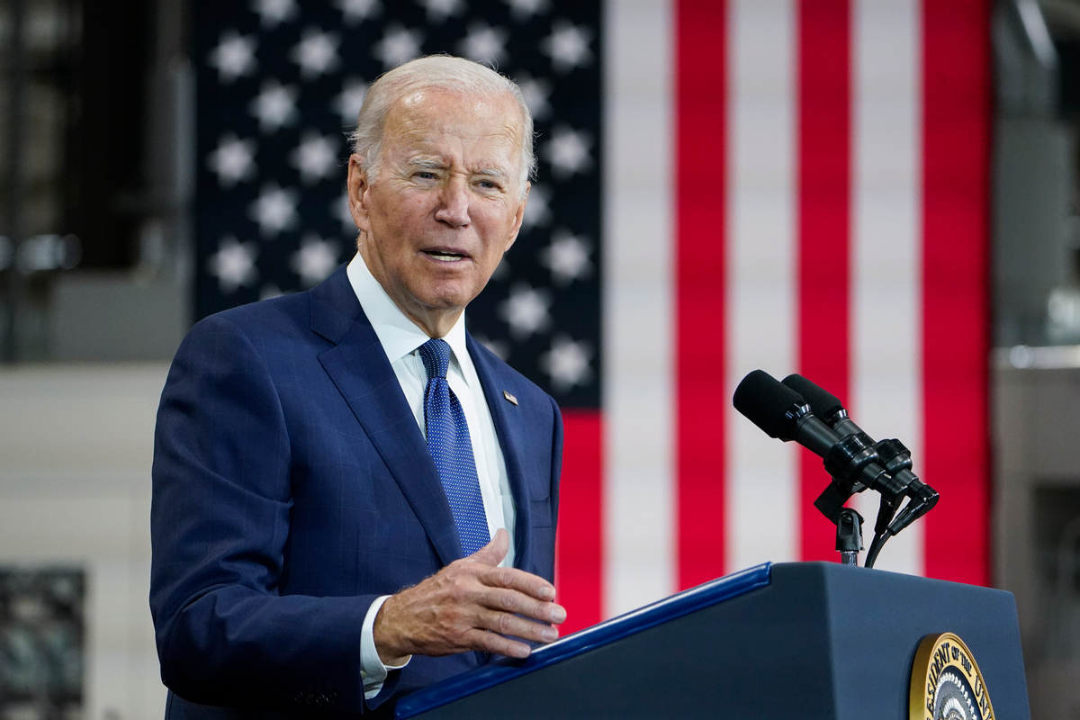 Joe Biden is urging voters to be patient as the nation faces economic tumult.
