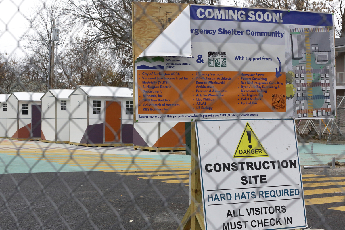 Burlington's shelter pods for homeless delayed until January