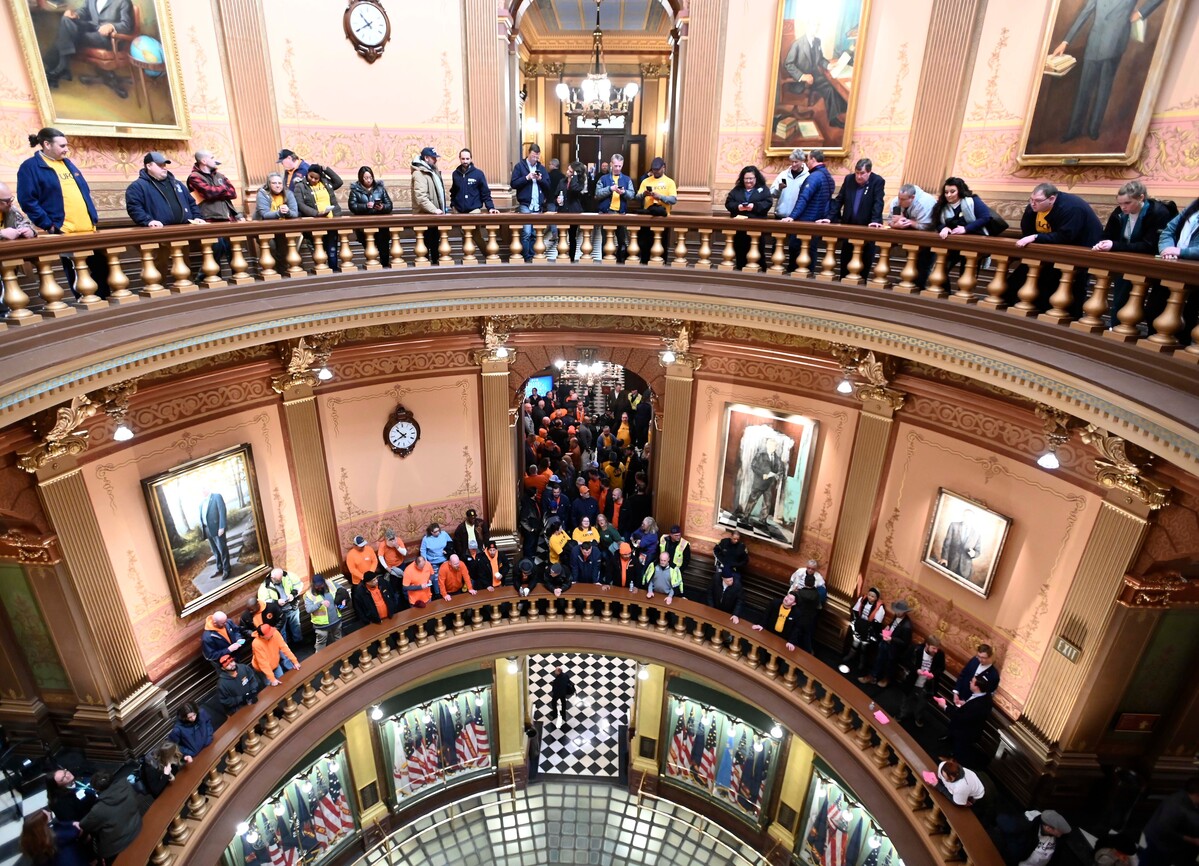 Democratic Gov. Gretchen Whitmer has said she'll sign the bill repealing the state's so-called right-to-work law.