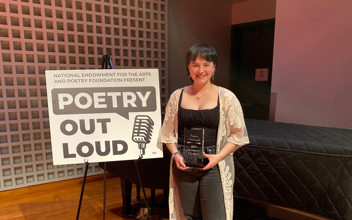 Junior Abigail Case won with her stirring recitation of three poems at Monday's Poetry Out Loud finals.