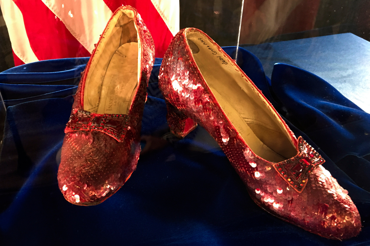 The famous ruby slippers worn by Judy Garland were stolen in 2005 and recovered during a sting operation in 2018.