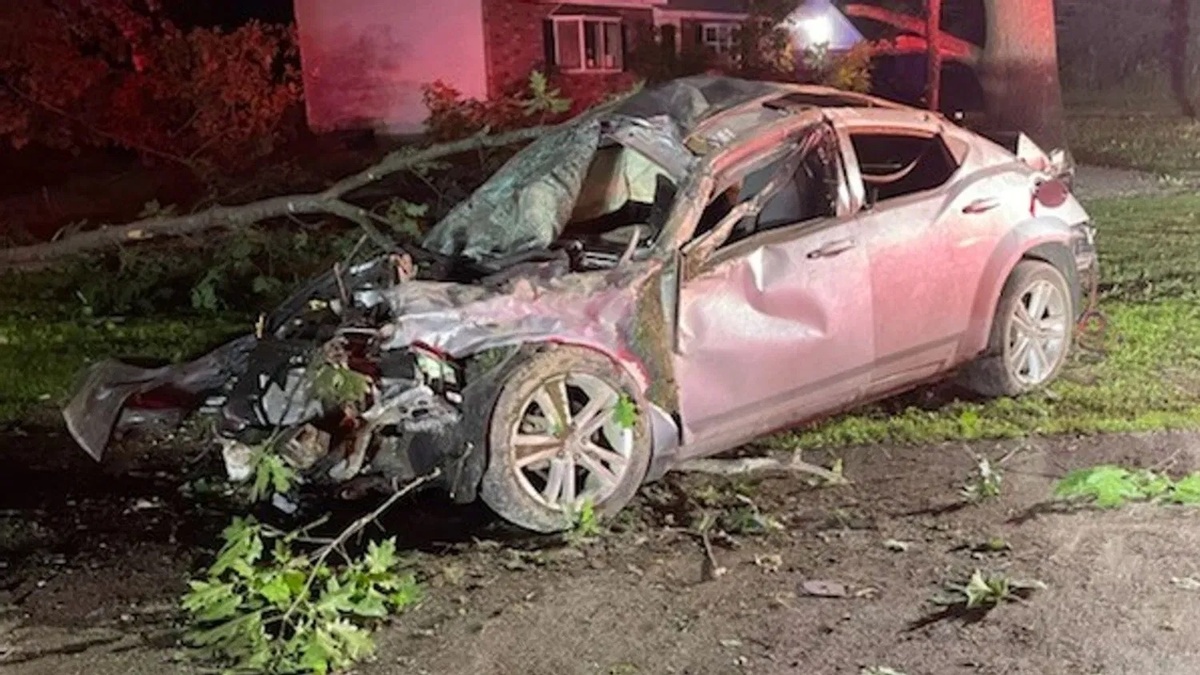 Gerald Perri, 54, who wasn’t wearing a seatbelt, was ejected and died at the scene.