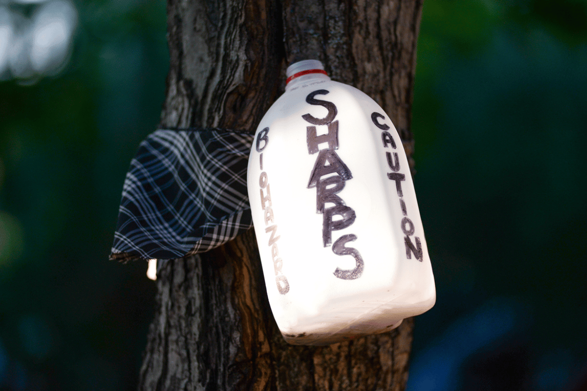 Picking up used needles in Bangor could a fulltime job