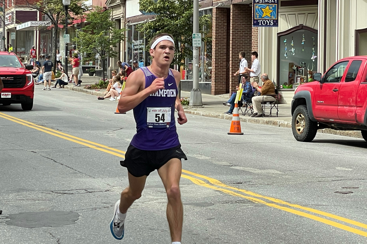 Charlie Collins finished the Walter Hunt Memorial road race in 8 minutes and 25 seconds, while Ruth White crossed the finish line after 9 minutes and 26 seconds.