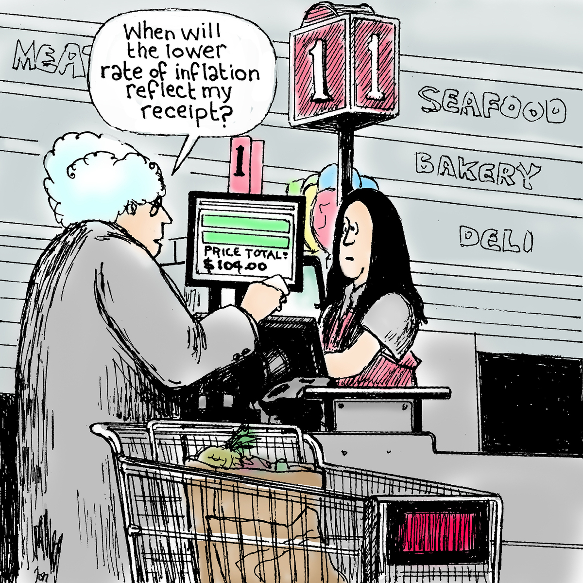 When will the lower rate of inflation affect my receipt?