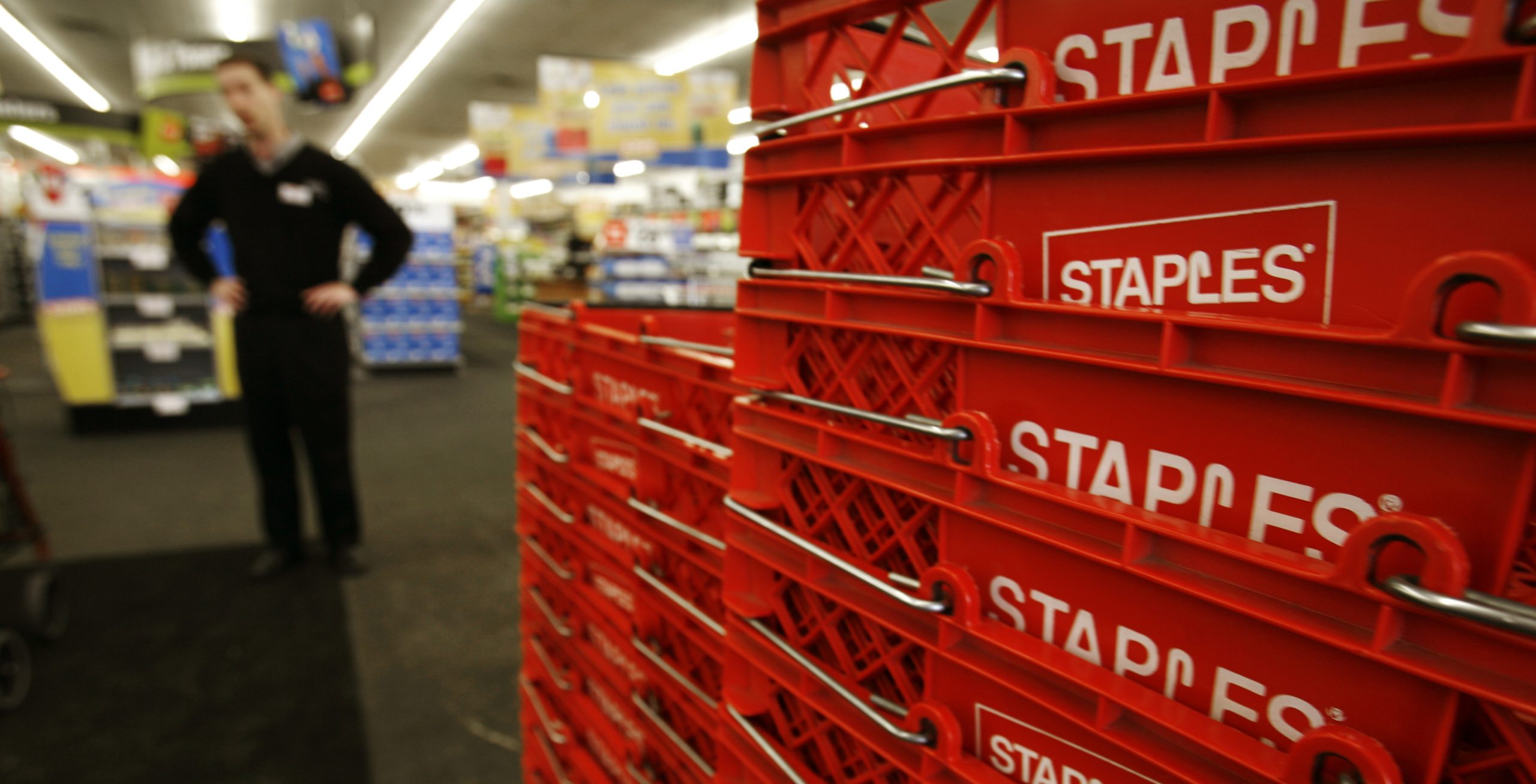 The 12 workers at the Staples store are fighting for higher wages, more hours and better benefits.