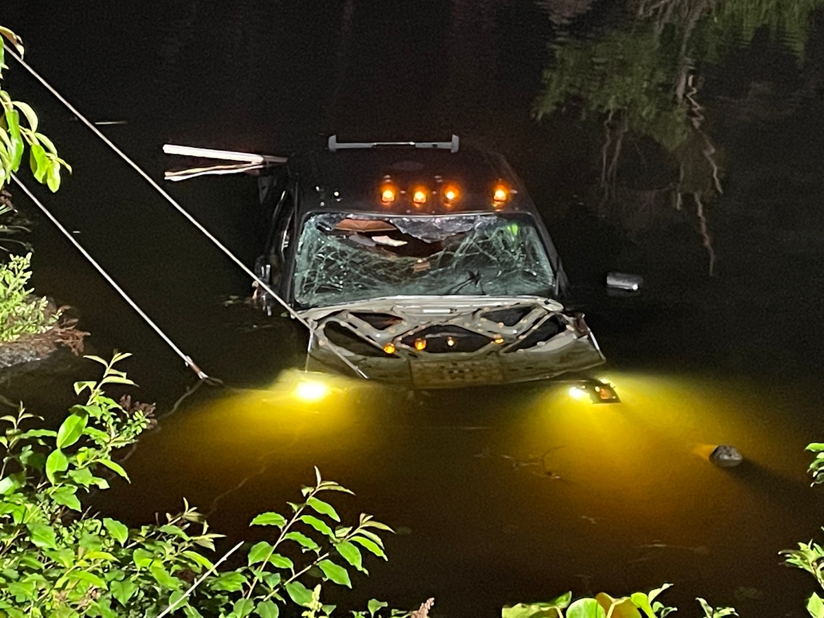 Christopher Coombs, 29, was driving on Shore Road Saturday when he crashed through a guardrail and into the Union River.