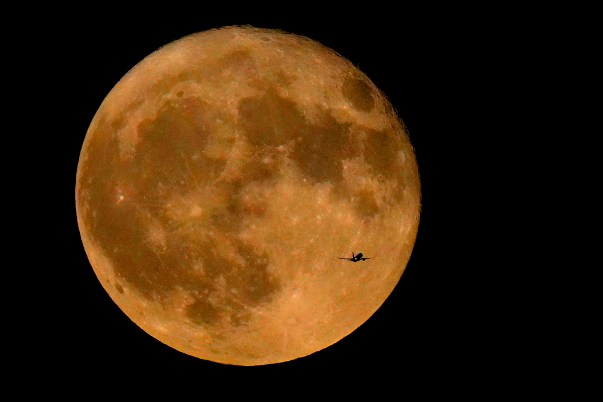 The first of the two supermoons will be visible Tuesday evening.