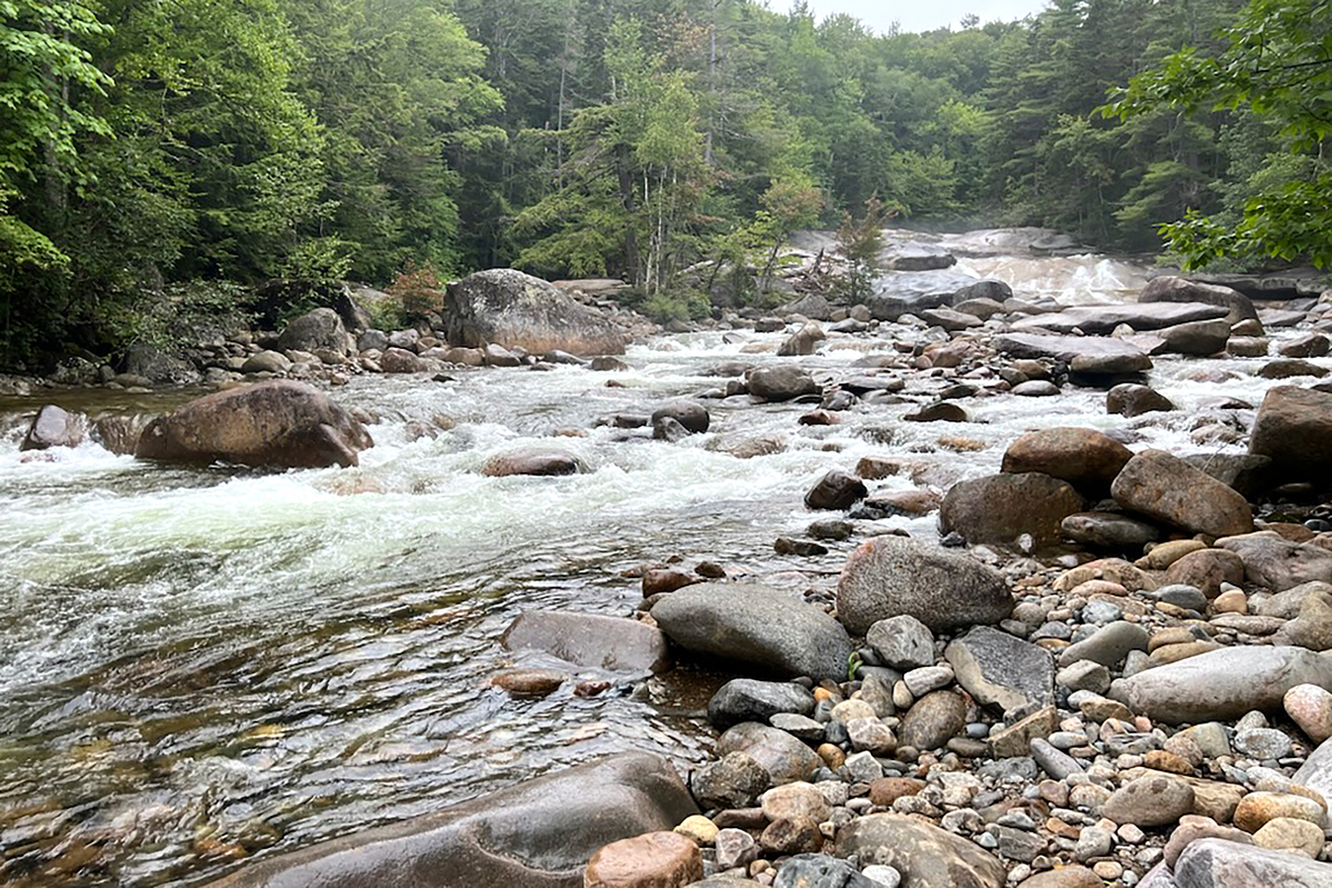 The family were visiting Franconia Falls on Tuesday when the boy slipped into the water and became caught in the current.
