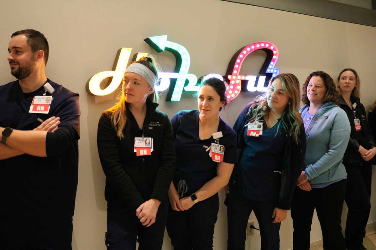 CMMC staff gathered Monday to send off one of three Lewiston mass shooting victims left recovering at the hospital.