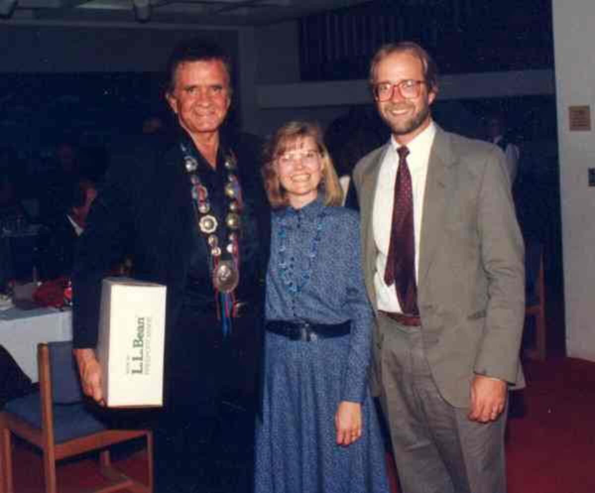 Johnny Cash and June Carter Cash were presented with Bean boots when they played the Collins Center for the Arts in the 1990s.