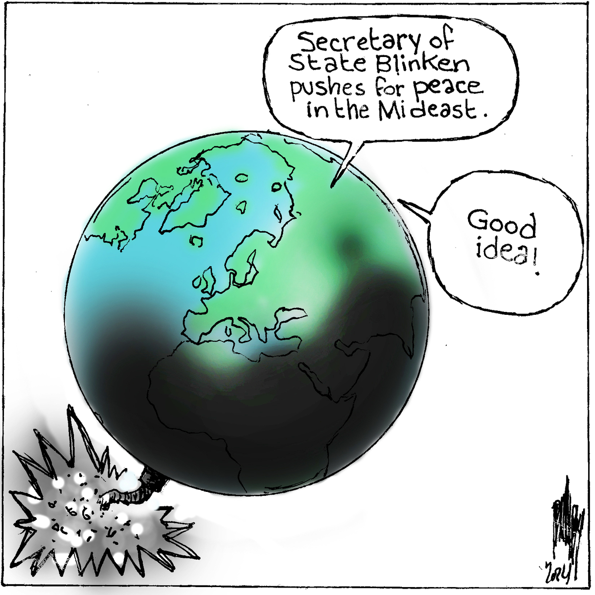 Secretary of State Blinken pushes for peace in the Mideast.
