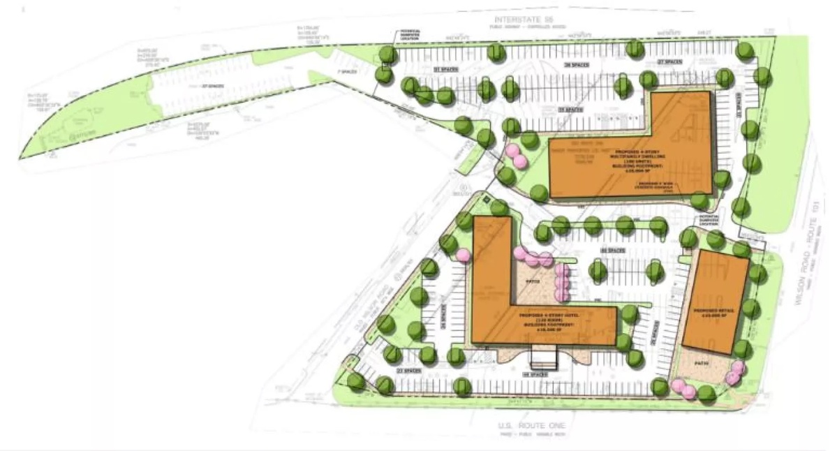 Kittery has approved a plan to demolish an outlet mall to create 119-room hotel and 107 new apartments.